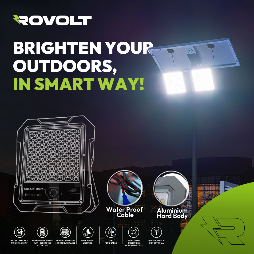 ROVOLT LED Solar Flood Light 60W