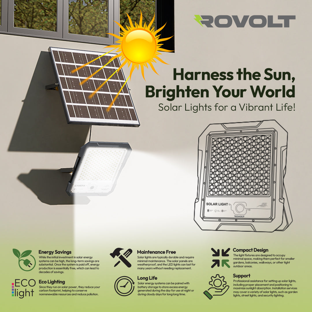 ROVOLT LED Solar Flood Light 60W