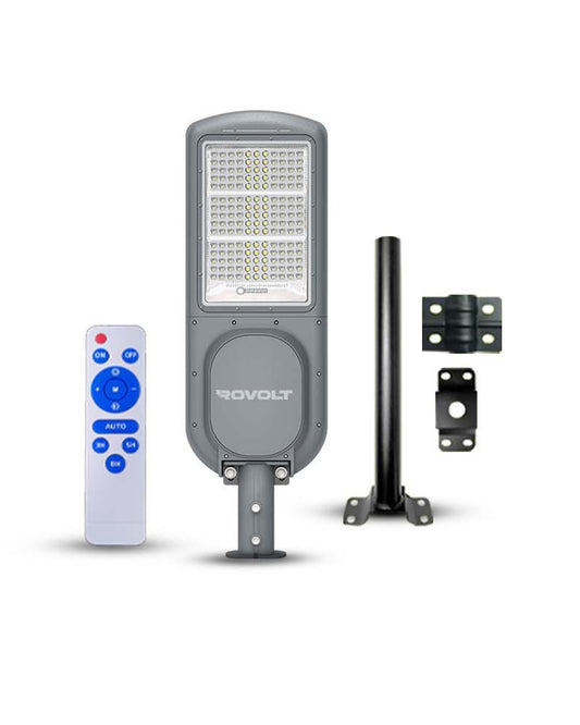 ROVOLT 200W LED Solar Street Light with Remote Control & Motion Sensor