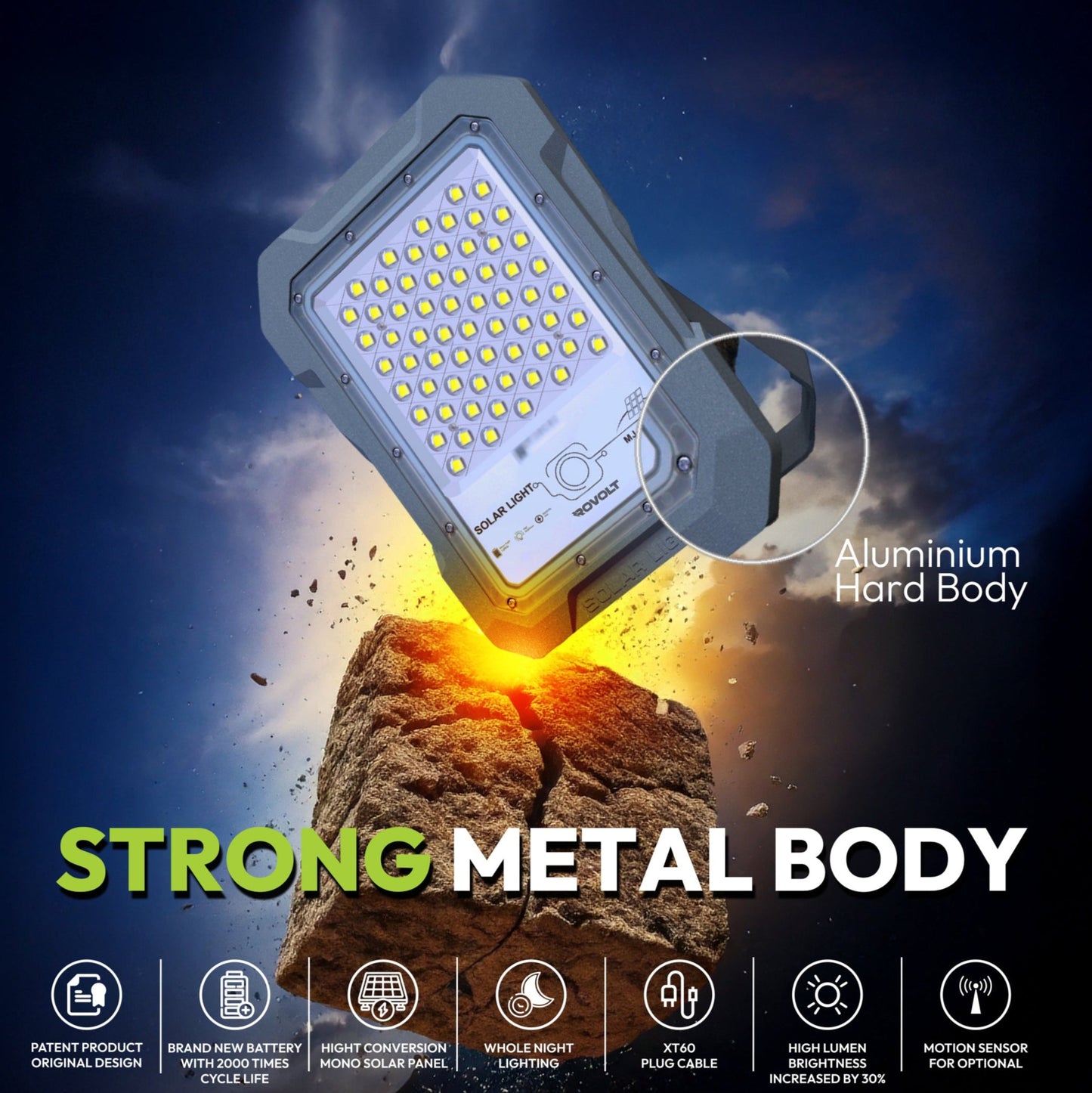 ROVOLT LED Solar Flood Light 1500W