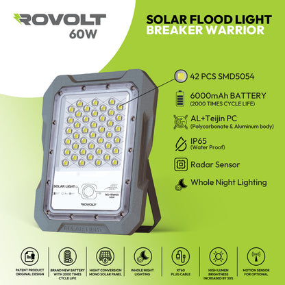 ROVOLT LED Solar Flood Light 60W