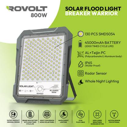 ROVOLT LED Solar Flood Light 800W