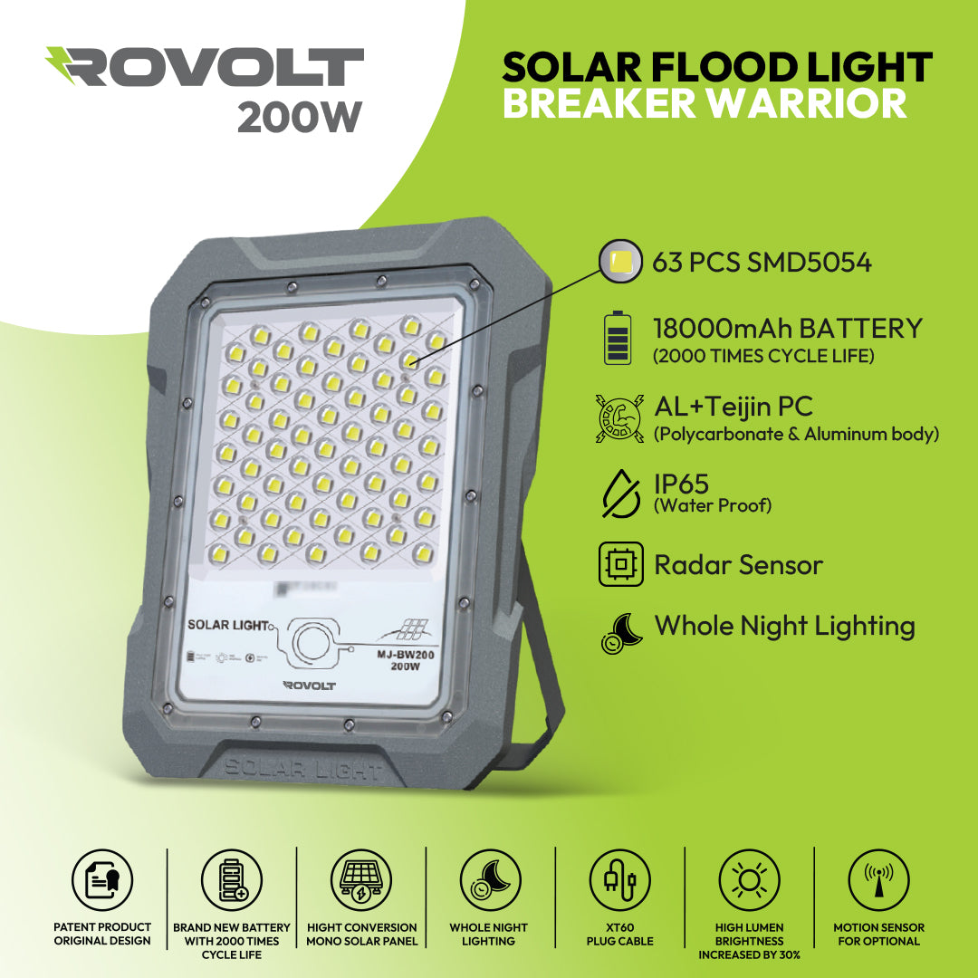 ROVOLT LED Solar Flood Light 200W