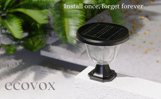 ECOVOX 200W LED Solar Daimond Lawn Light Pillar Type