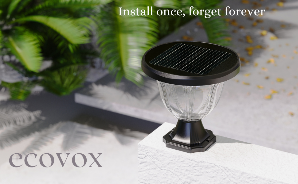 ECOVOX 200W LED Solar Daimond Lawn Light Pillar Type