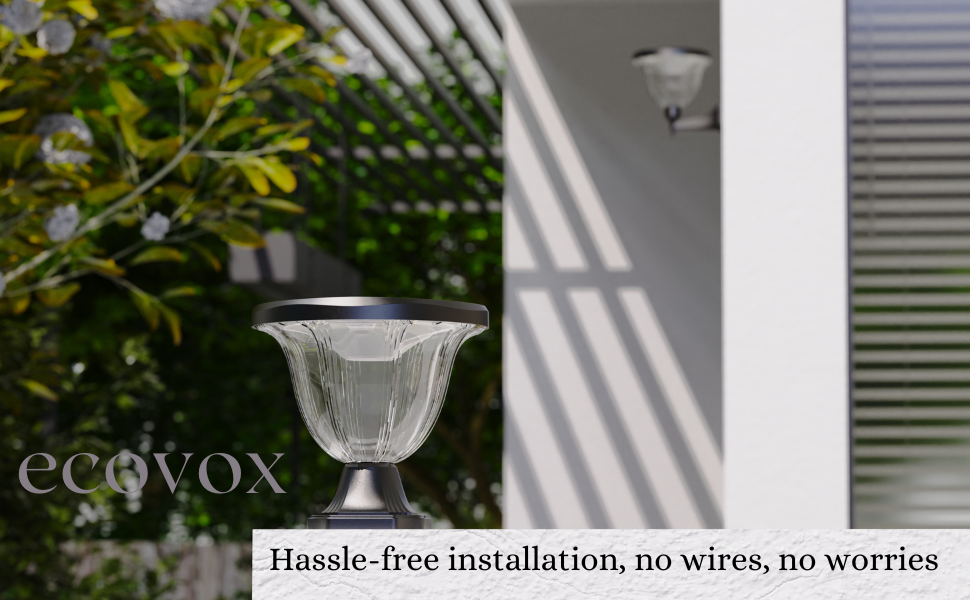 ECOVOX 200W LED Solar Daimond Lawn Light Pillar Type