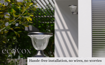ECOVOX 200W LED Solar Daimond Lawn Light Pillar Type