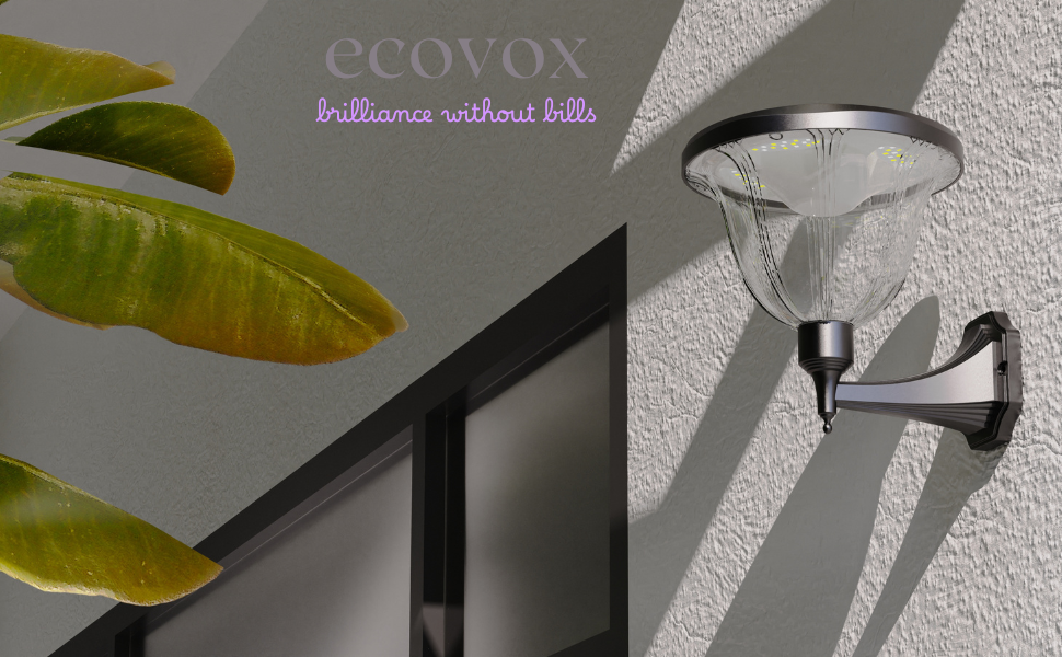 ECOVOX 200W LED Solar Daimond Lawn Light Wall Type